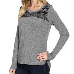 Toad & Co Large Aleutia Crew Neck Long Sleeve Gray Lambs Wool Pullover Sweater